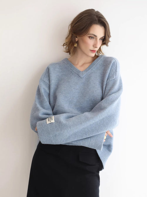 COCOBELLA_Cozy_Acrylic_Wool_Blend_Relaxed_Fit_Commuter_V_Neck_Knit_Women_Sweater_MISSTT