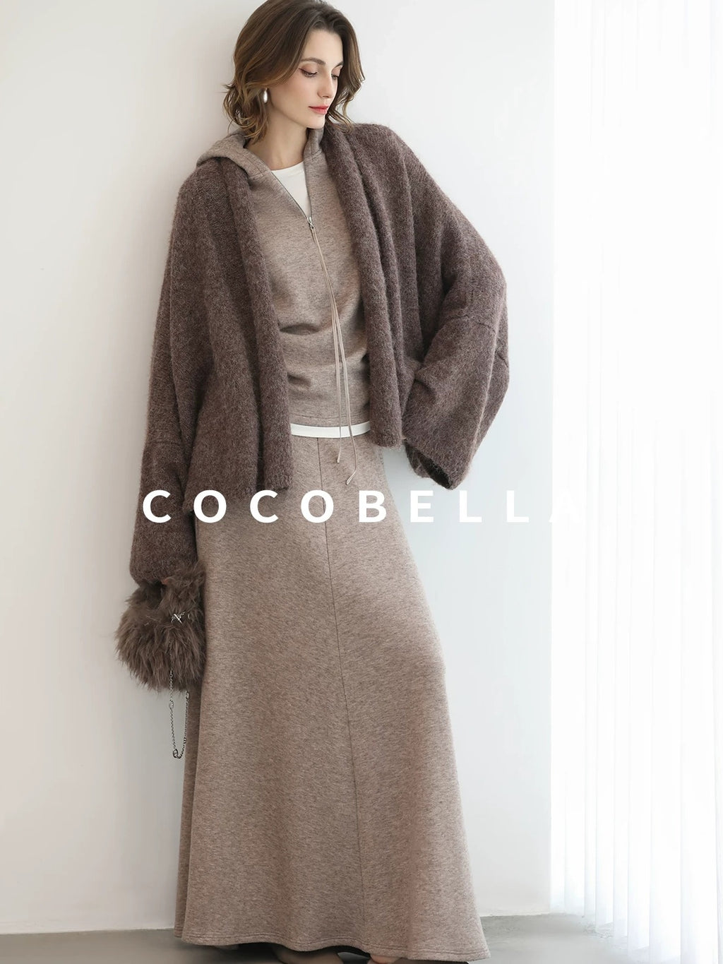 COCOBELLA Cozy Chunky Zip Front Batwing Sleeve Oversized Women Commuter Cardigan Sweater