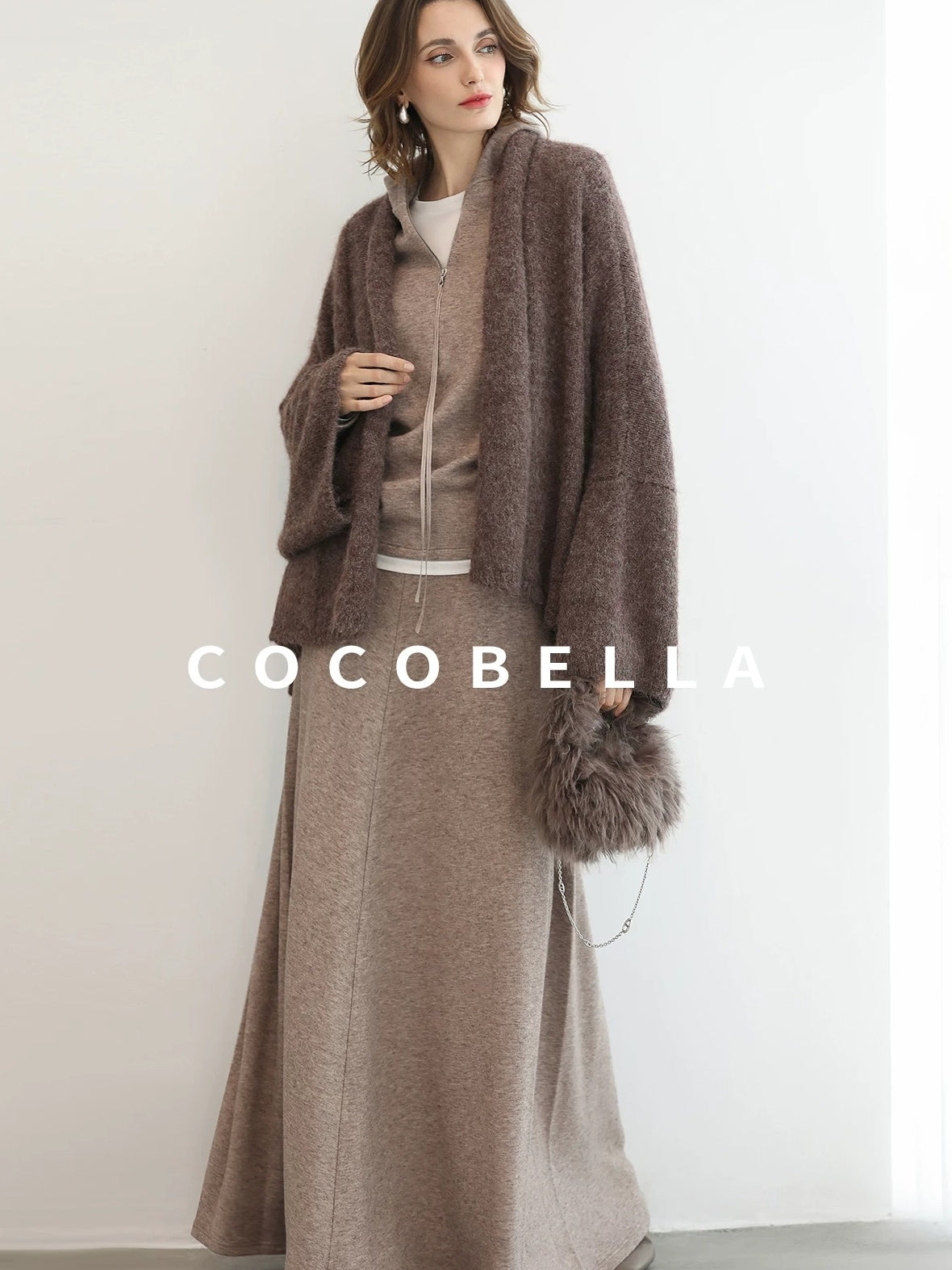 COCOBELLA Cozy Chunky Zip Front Batwing Sleeve Oversized Women Commuter Cardigan Sweater
