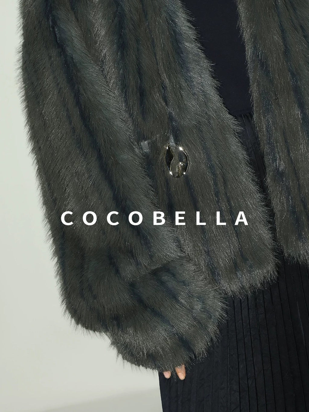 COCOBELLA Cozy Faux Fur Straight Fit Elegant Workwear Women Outerwear Jackets
