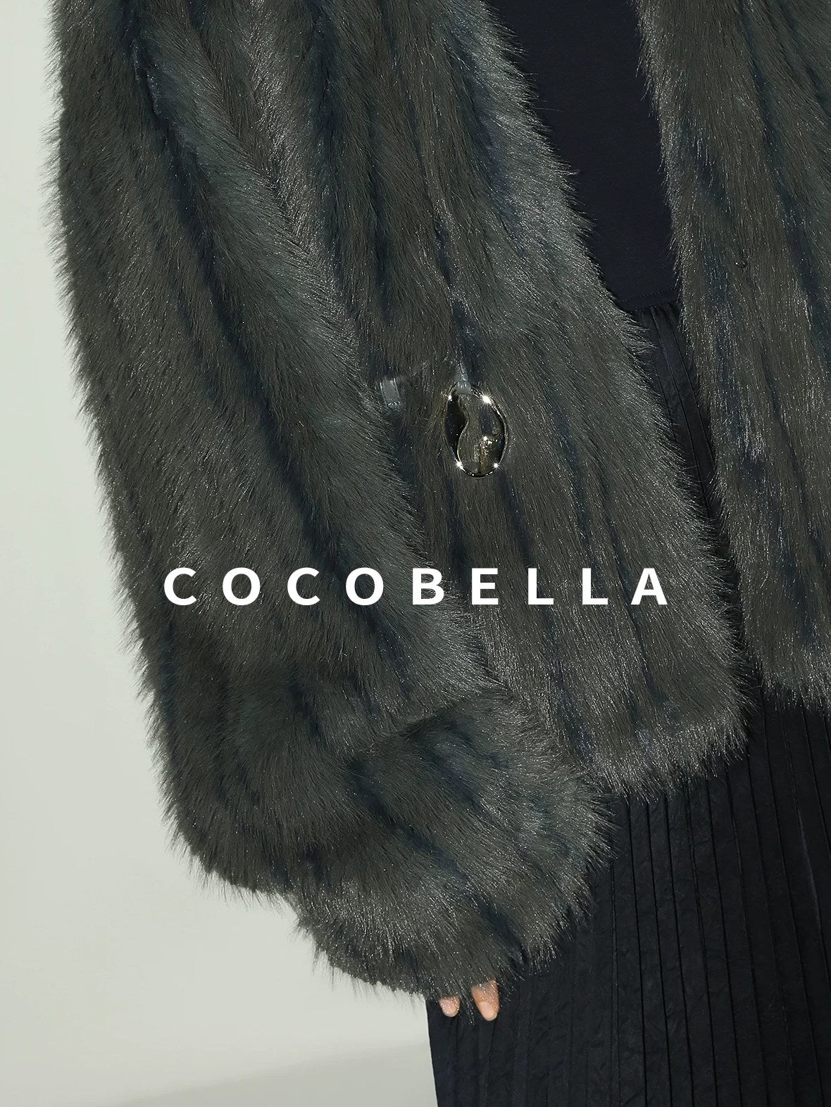 COCOBELLA Cozy Faux Fur Straight Fit Elegant Workwear Women Outerwear Jackets