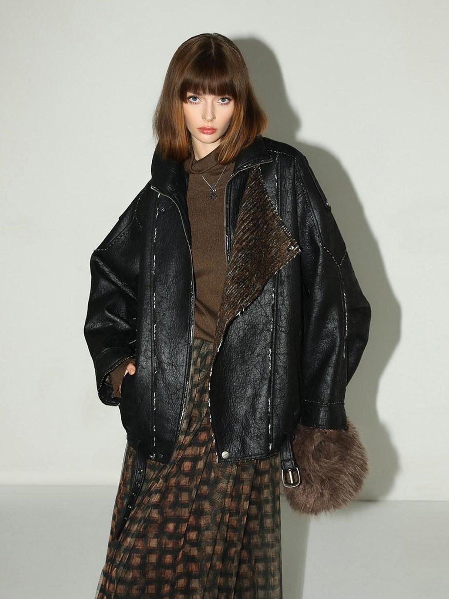 COCOBELLA Cozy Oversized Simple Commuter High Neck Turtleneck Knit Women Pullover Sweater