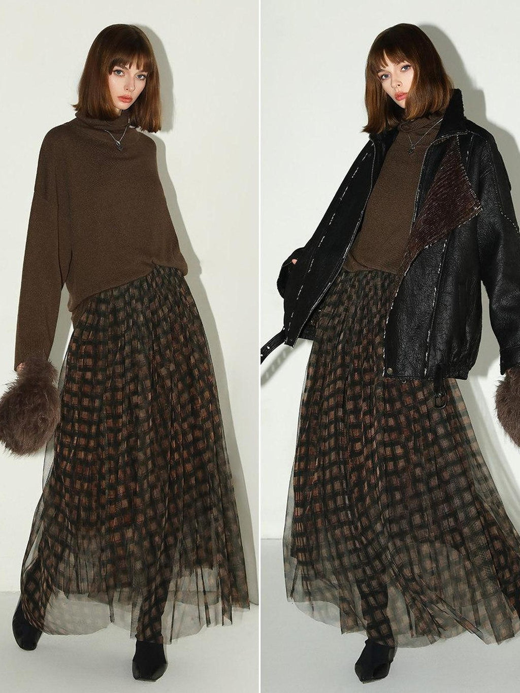 COCOBELLA Cozy Oversized Simple Commuter High Neck Turtleneck Knit Women Pullover Sweater