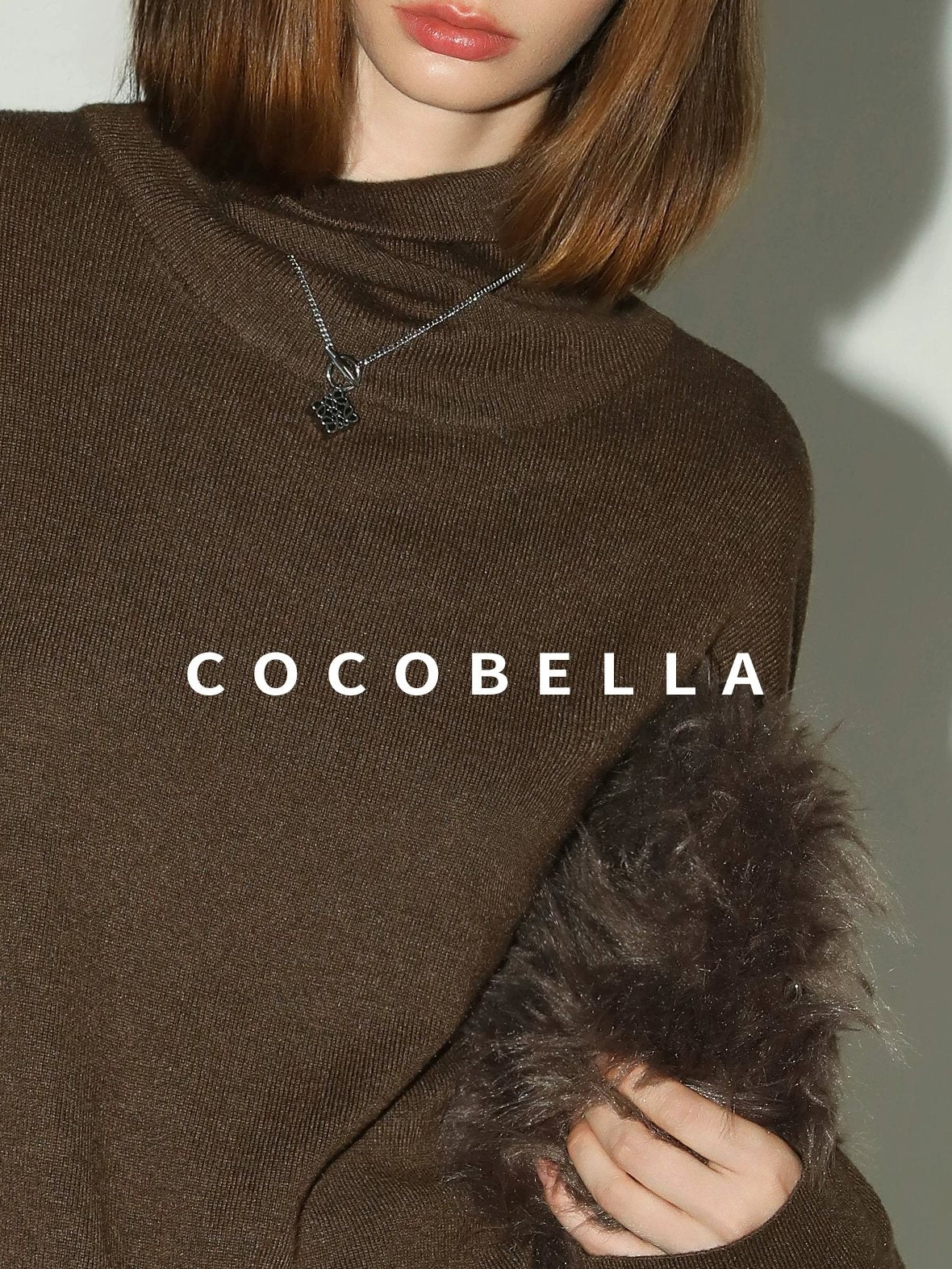 COCOBELLA Cozy Oversized Simple Commuter High Neck Turtleneck Knit Women Pullover Sweater
