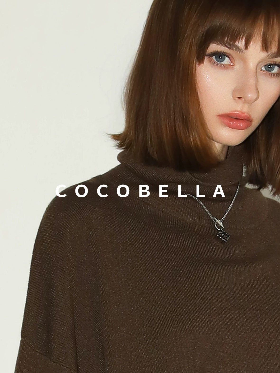 COCOBELLA Cozy Oversized Simple Commuter High Neck Turtleneck Knit Women Pullover Sweater