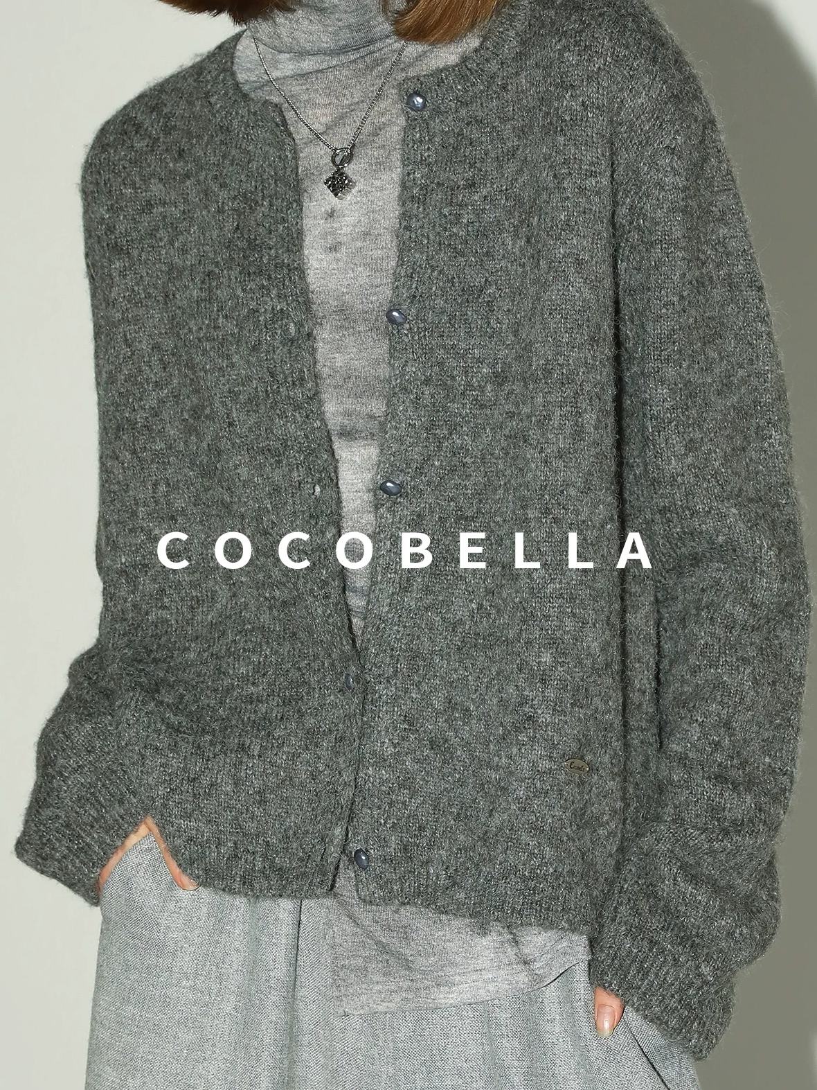 COCOBELLA Cozy Soft Thick Knit Buttoned Boucle Straight Fit Women Crew Neck Sweater