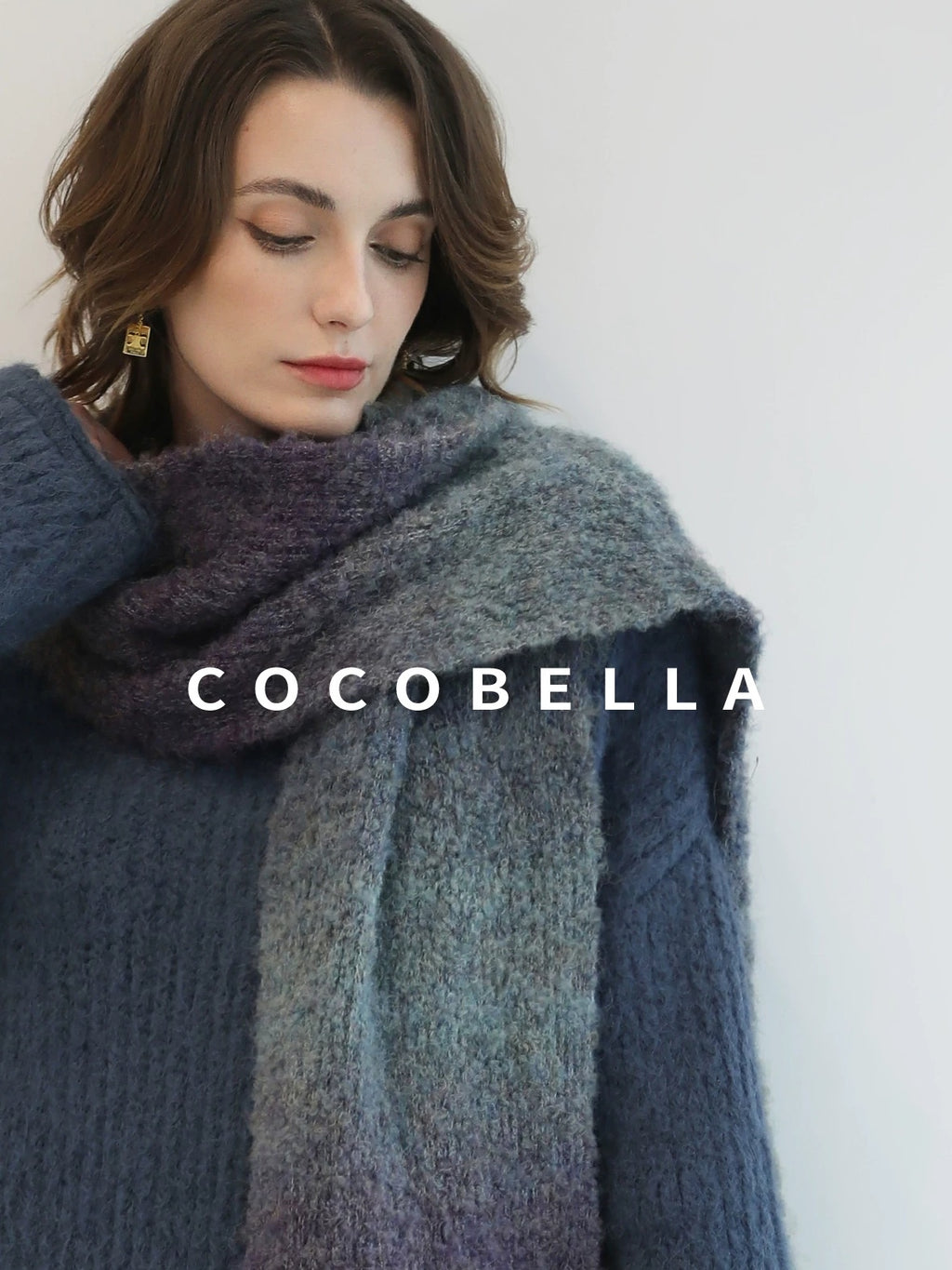 COCOBELLA Cozy Thick Acrylic Blend Vintage Knit Roll Edge Loose Waist City Commute Dresses