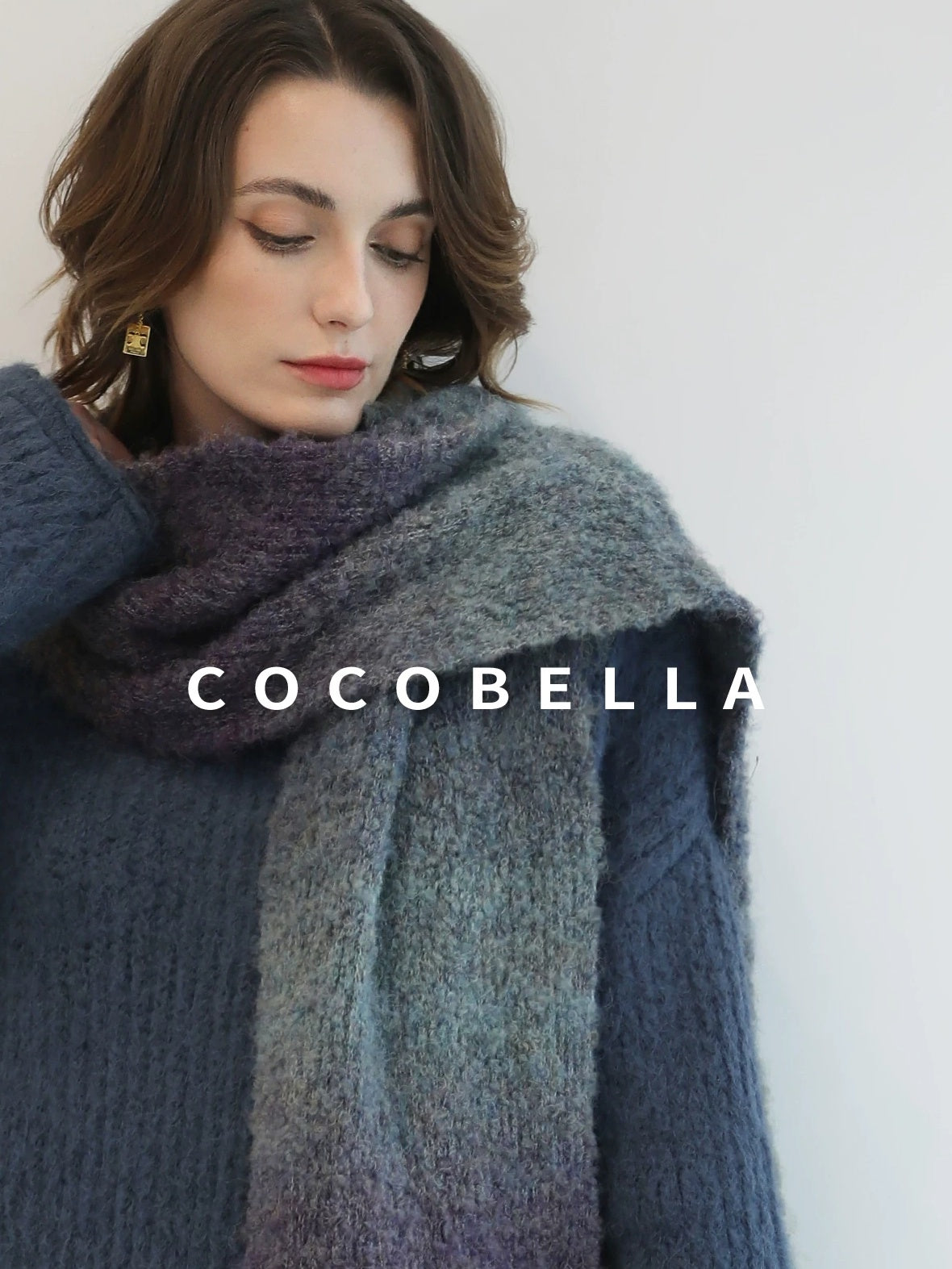 COCOBELLA Cozy Thick Acrylic Blend Vintage Knit Roll Edge Loose Waist City Commute Dresses