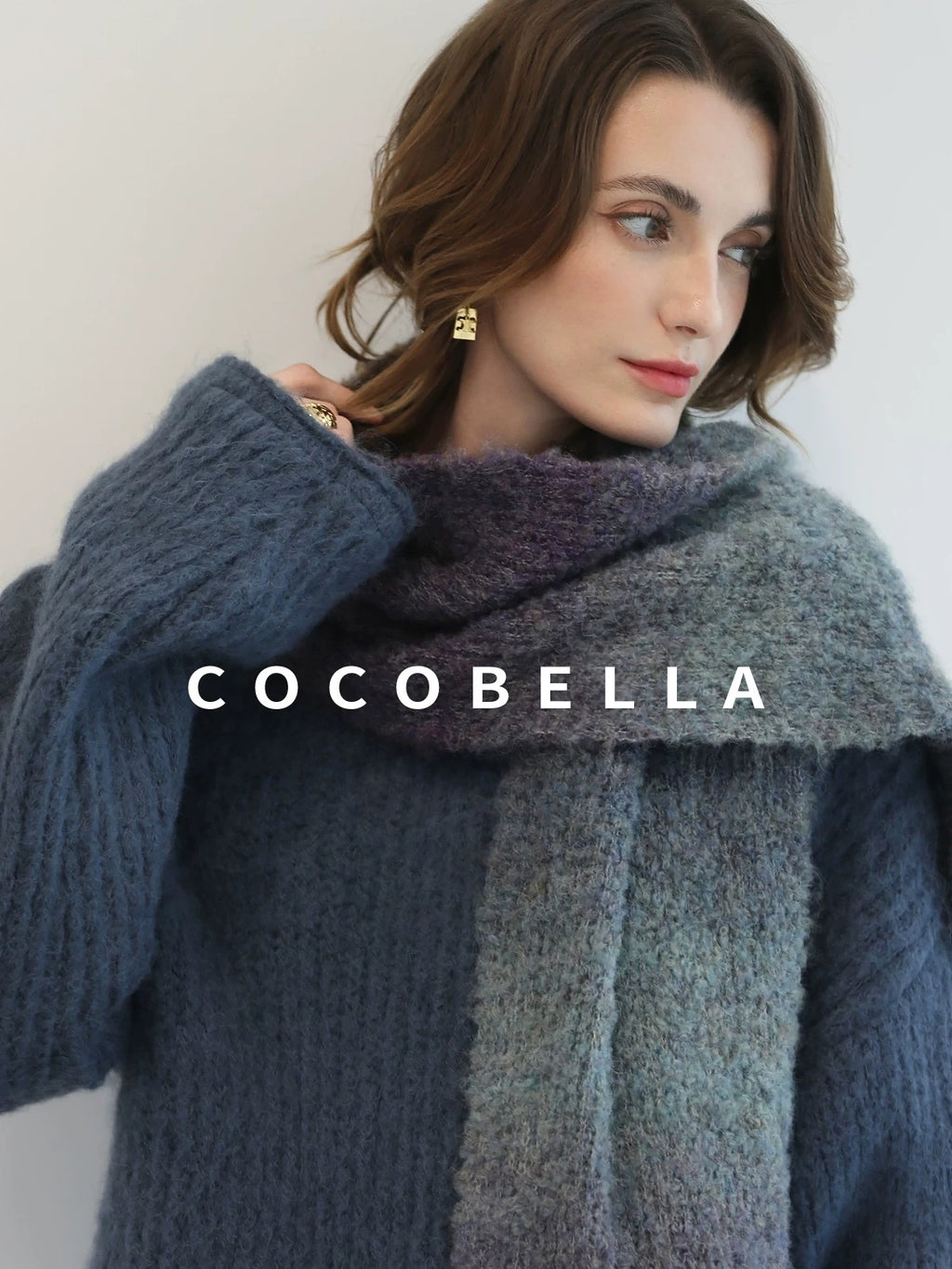 COCOBELLA Cozy Thick Acrylic Blend Vintage Knit Roll Edge Loose Waist City Commute Dresses