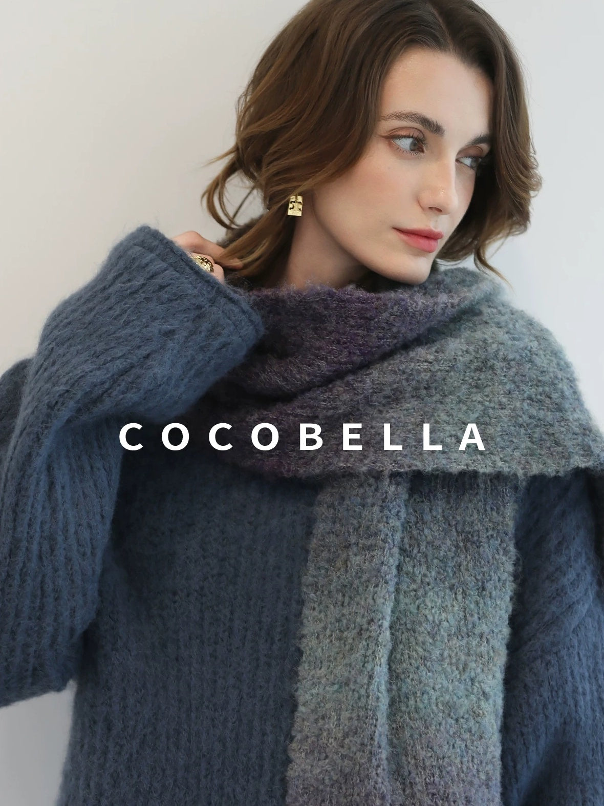 COCOBELLA Cozy Thick Acrylic Blend Vintage Knit Roll Edge Loose Waist City Commute Dresses