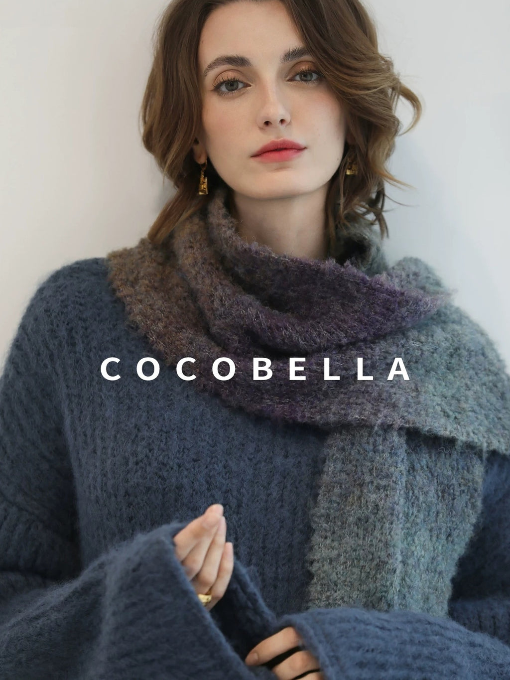 COCOBELLA Cozy Thick Acrylic Blend Vintage Knit Roll Edge Loose Waist City Commute Dresses