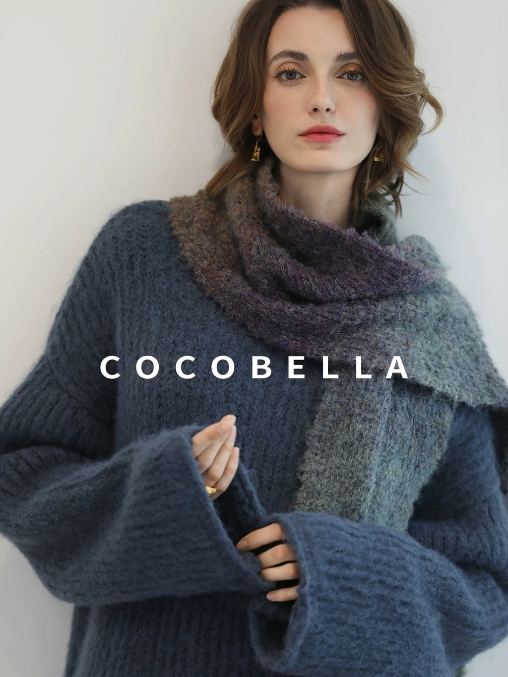 COCOBELLA Cozy Thick Acrylic Blend Vintage Knit Roll Edge Loose Waist City Commute Dresses