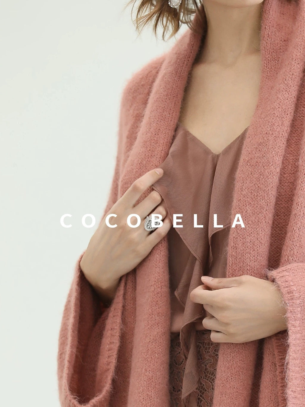 COCOBELLA Cozy Thick Loose Fit Batwing Sleeves Office Open Front Knit Cardigan Sweater