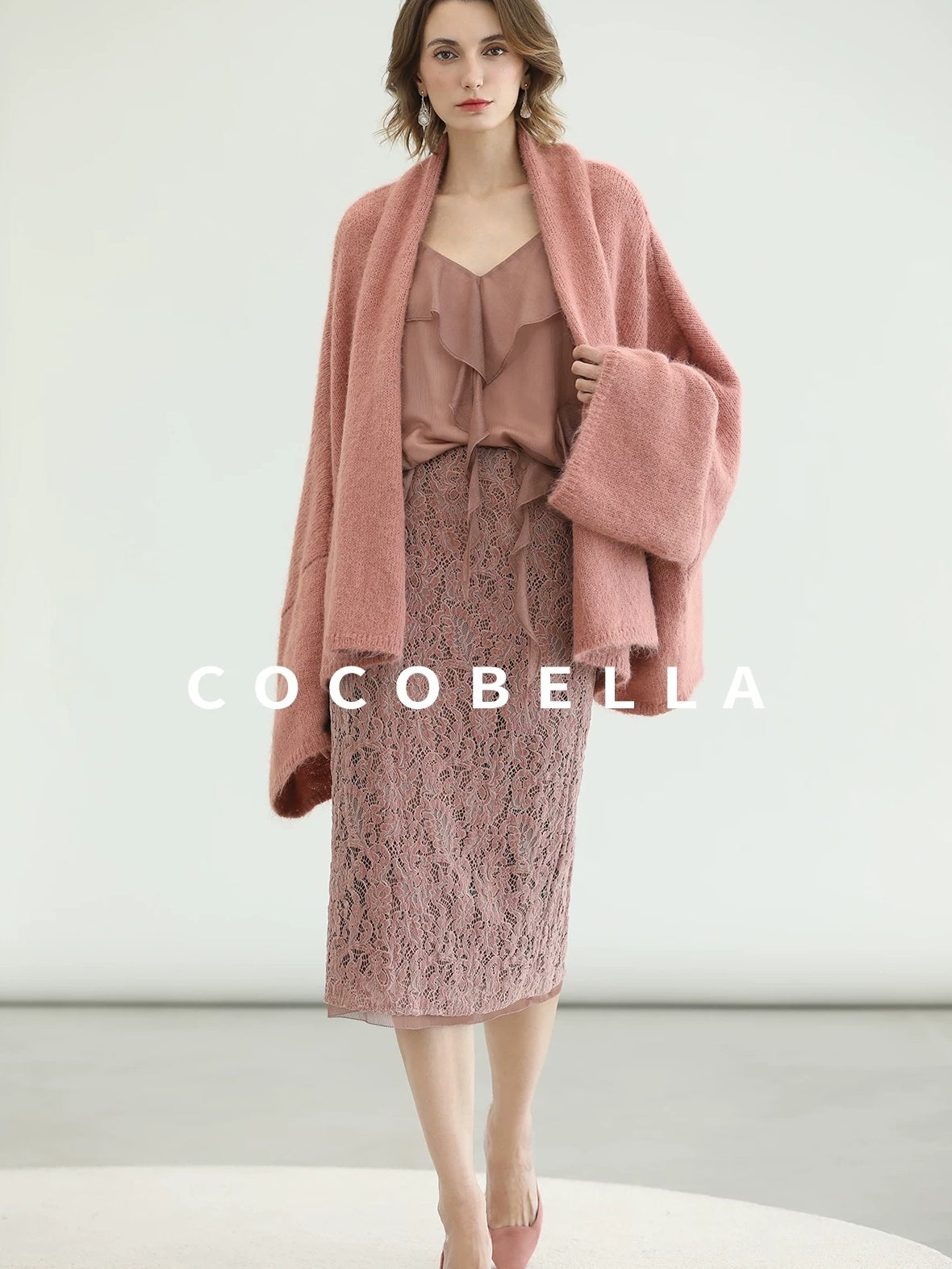 COCOBELLA Cozy Thick Loose Fit Batwing Sleeves Office Open Front Knit Cardigan Sweater