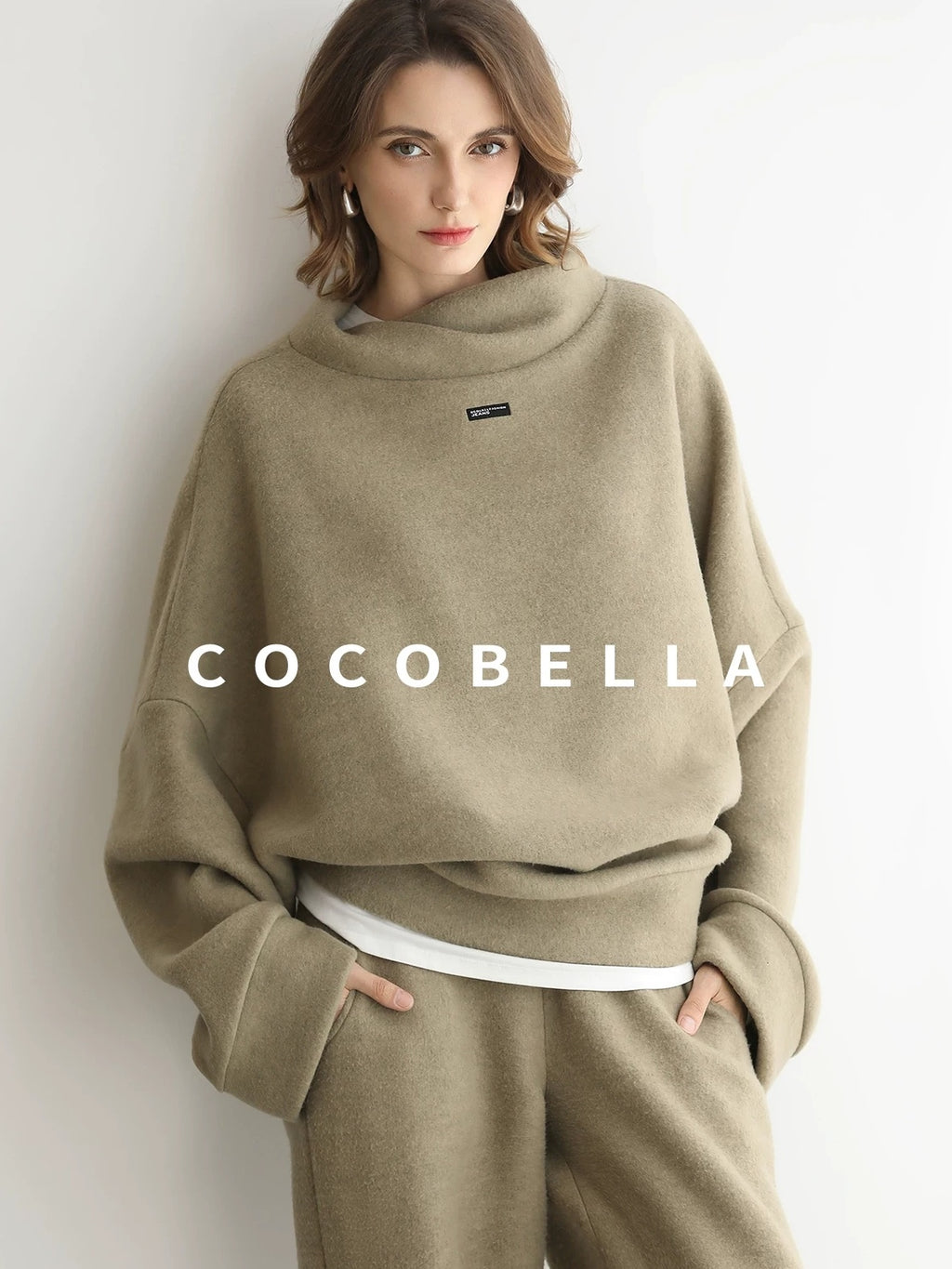 COCOBELLA Cozy Thick Oversized Turtleneck Drop Shoulder Street Casual Pullover Sweater