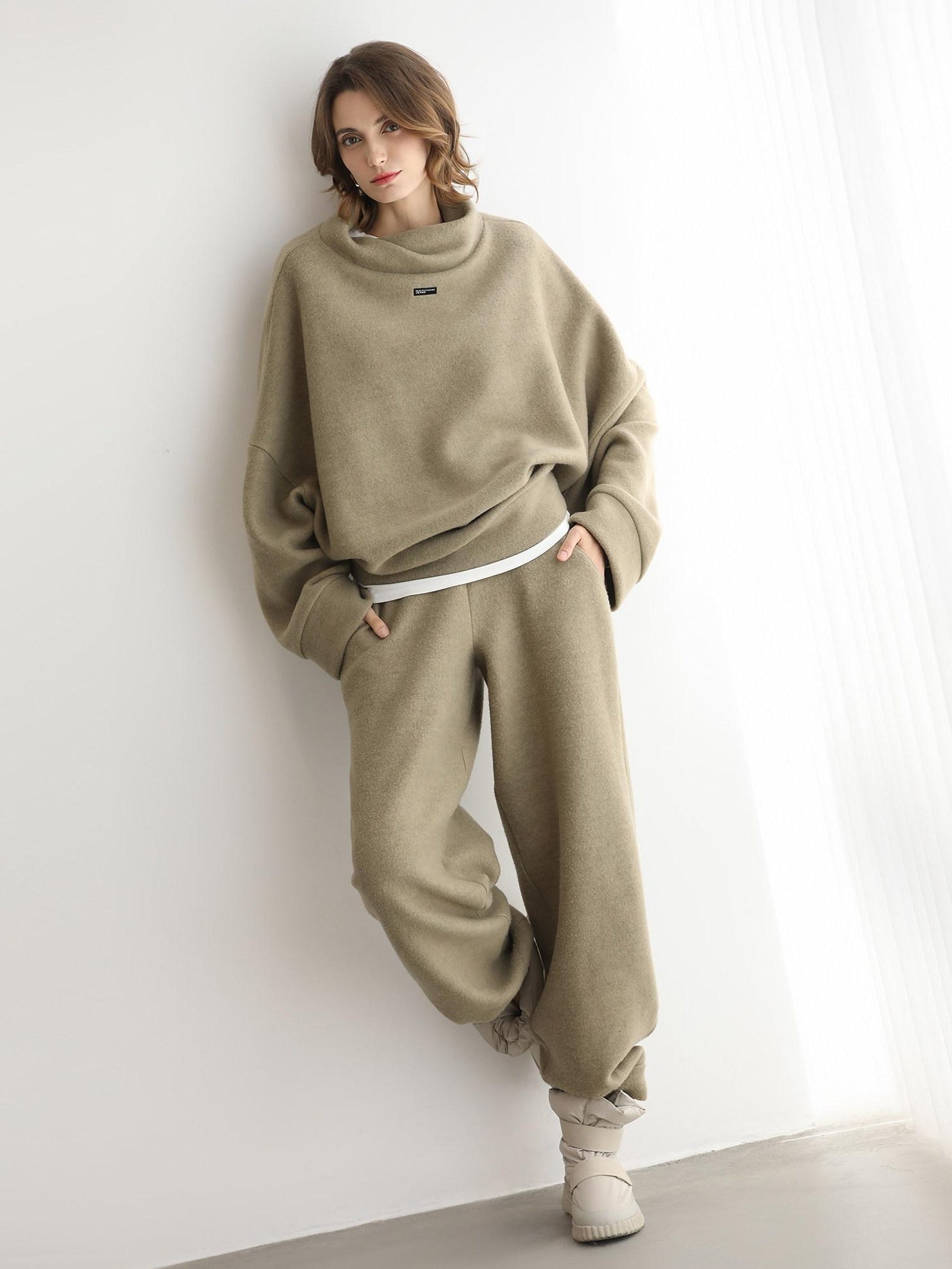 COCOBELLA Cozy Thick Oversized Turtleneck Drop Shoulder Street Casual Pullover Sweater