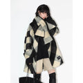 COCOBELLA_Detachable_Scarf_Collar_British_Commuter_Straight_Midlength_Plaid_Coats_MISSTT