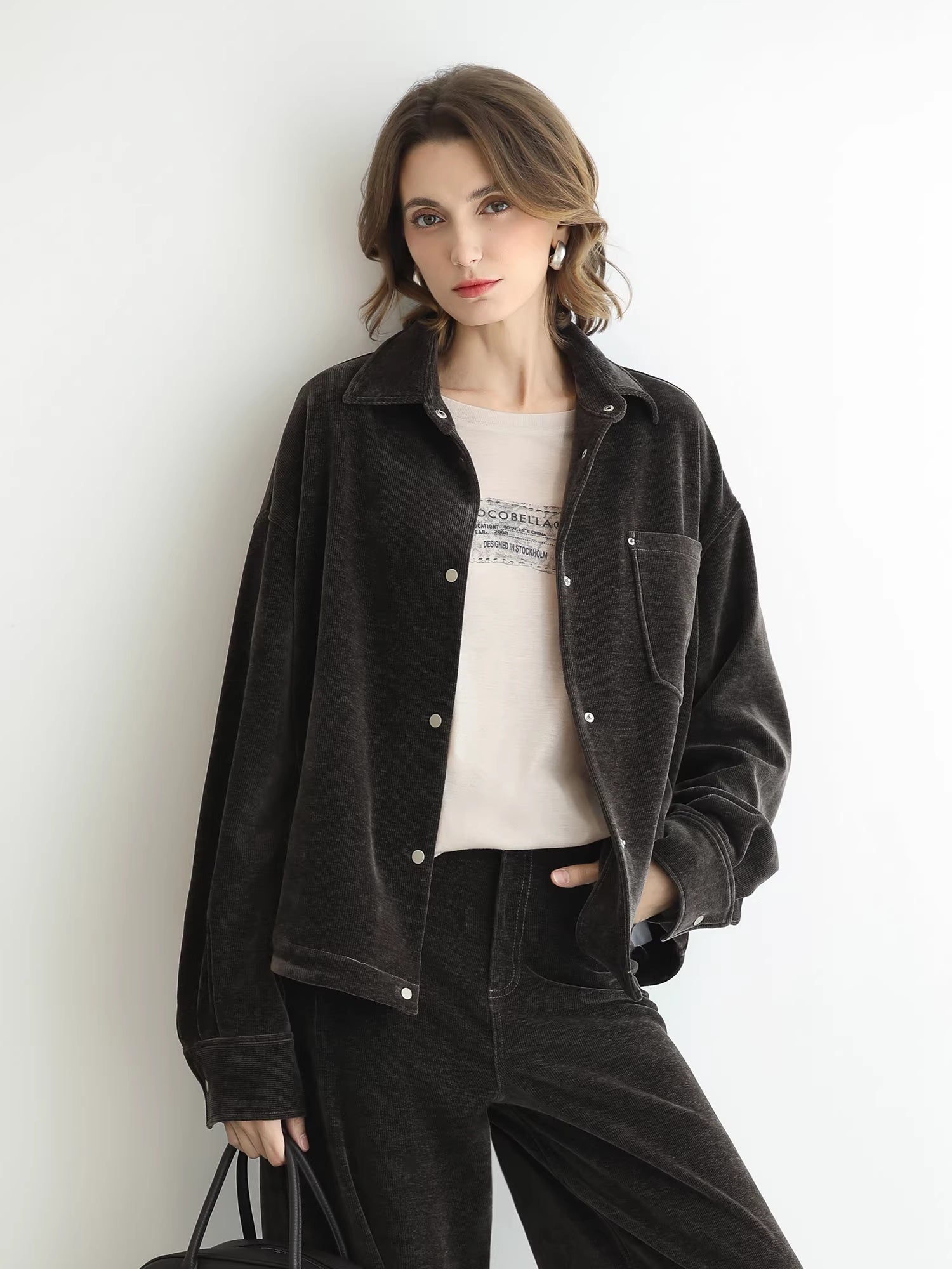 COCOBELLA_Durable_Loose_Fit_Lapel_Button_Pocket_Women_Commuter_Long_Sleeve_Shirts_MISSTT