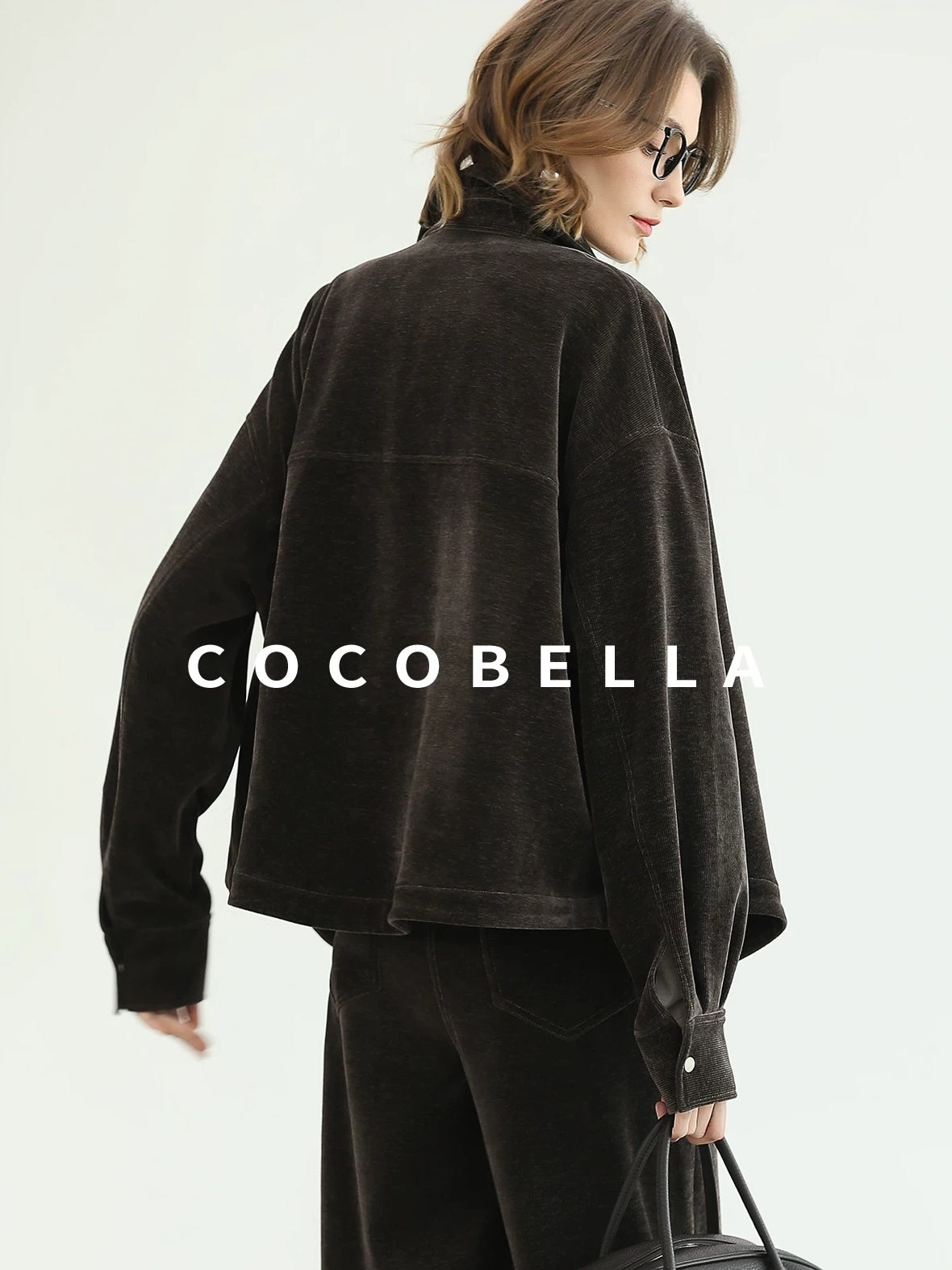 COCOBELLA Durable Loose Fit Lapel Button Pocket Women Commuter Long Sleeve Shirts