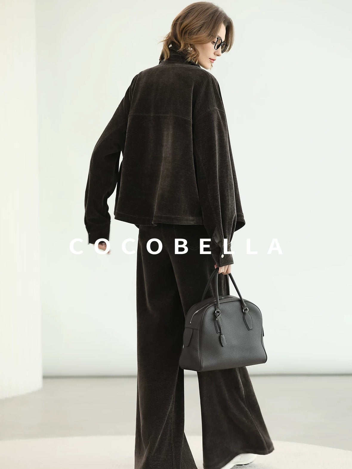 COCOBELLA Durable Loose Fit Lapel Button Pocket Women Commuter Long Sleeve Shirts