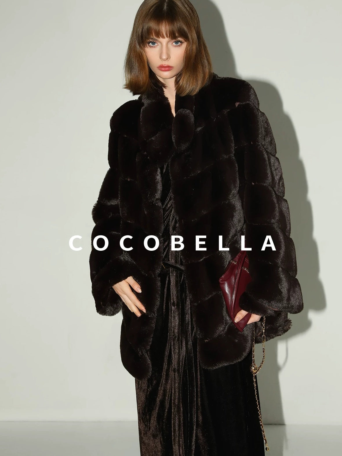 COCOBELLA Elegant Belted Button Lantern Sleeves Round Neck Office Shirtdress Shirts