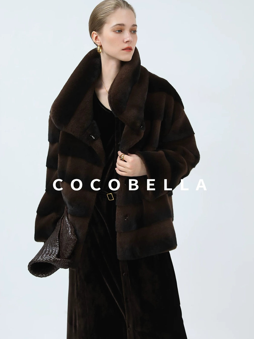 COCOBELLA Elegant Belted Button Lantern Sleeves Round Neck Office Shirtdress Shirts