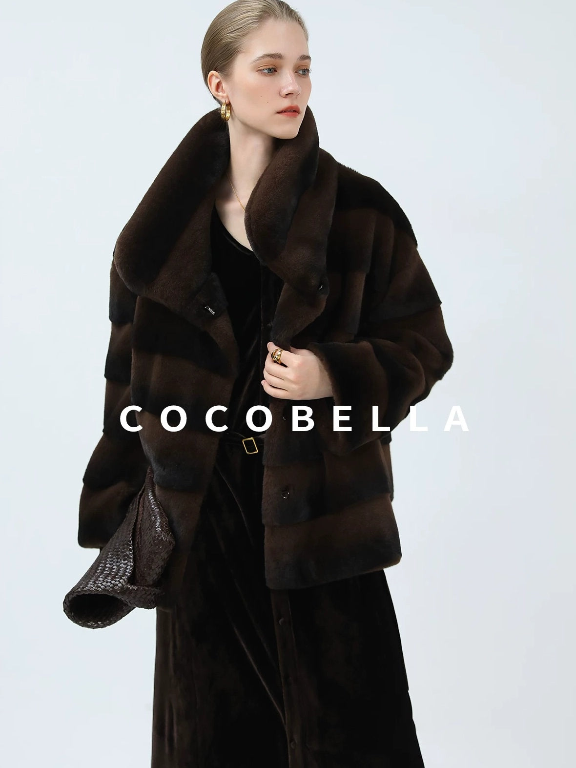 COCOBELLA Elegant Belted Button Lantern Sleeves Round Neck Office Shirtdress Shirts