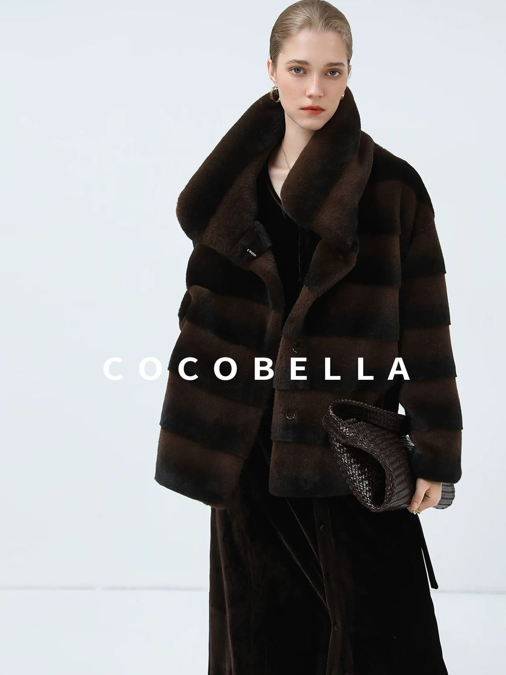 COCOBELLA Elegant Belted Button Lantern Sleeves Round Neck Office Shirtdress Shirts