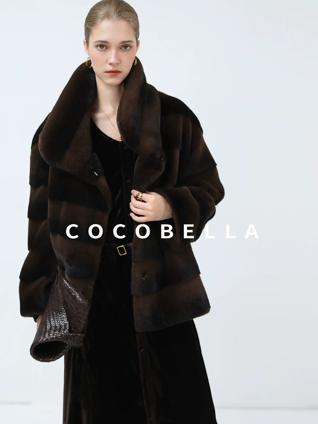 COCOBELLA Elegant Belted Button Lantern Sleeves Round Neck Office Shirtdress Shirts