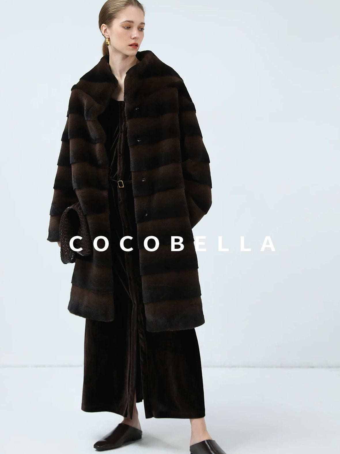 COCOBELLA Elegant Belted Button Lantern Sleeves Round Neck Office Shirtdress Shirts