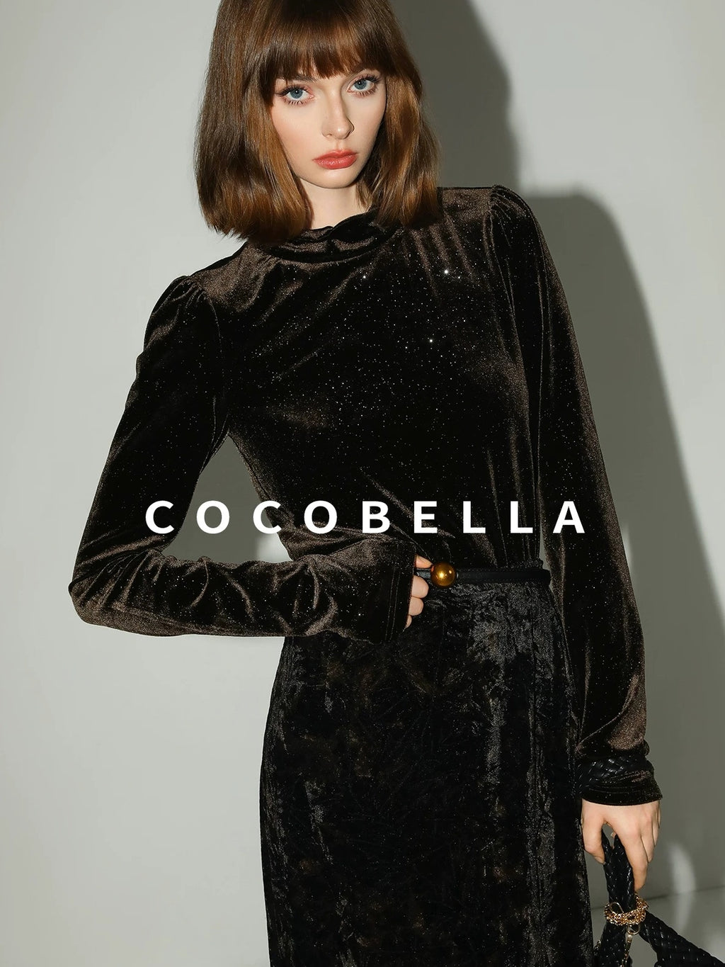 COCOBELLA Elegant Black Gold Lace Patchwork New Chinese Style Slim Mid Waist Midi Skirts