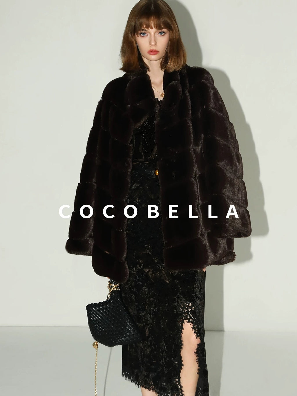 COCOBELLA Elegant Black Gold Lace Patchwork New Chinese Style Slim Mid Waist Midi Skirts