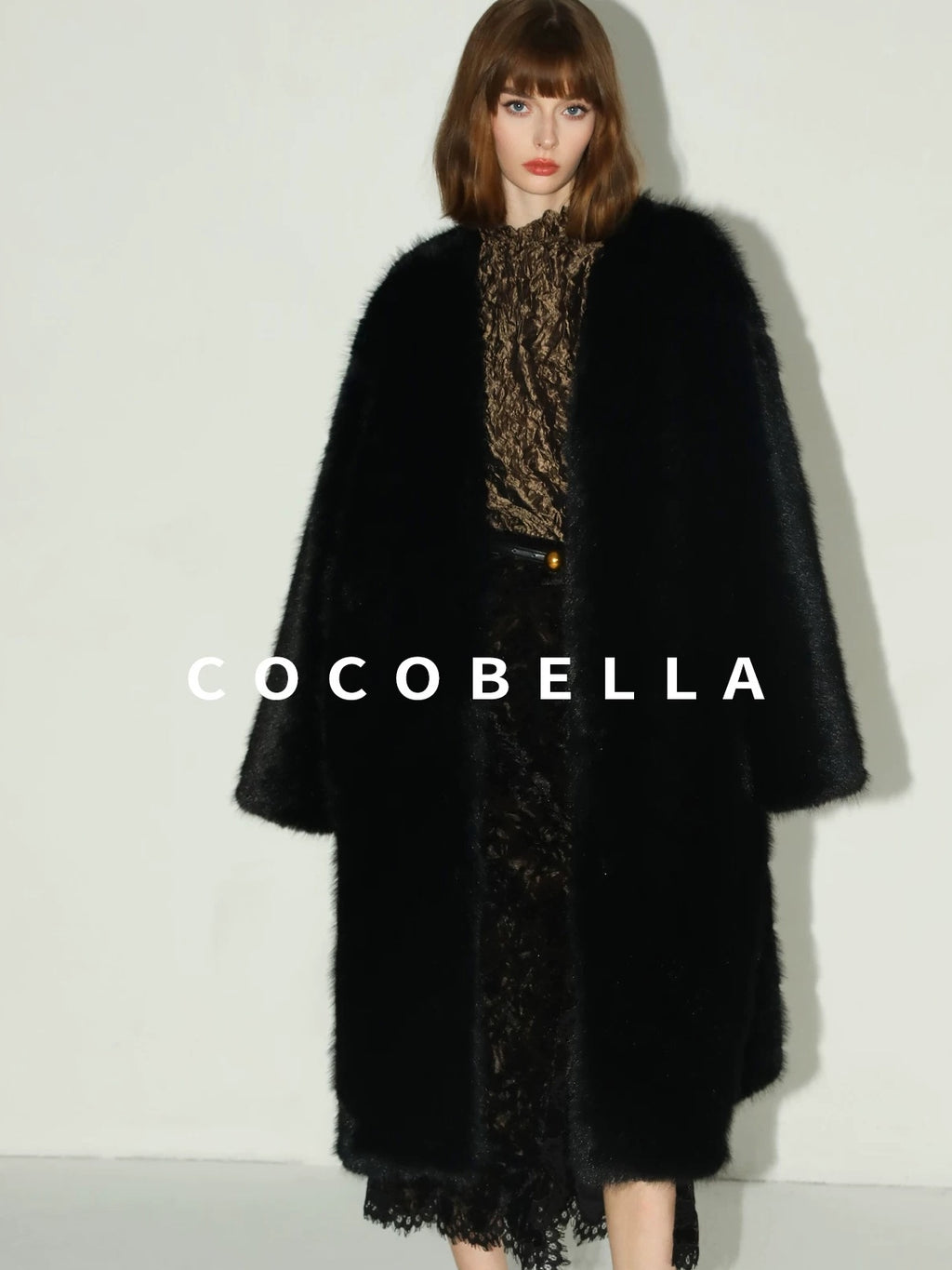 COCOBELLA Elegant Black Gold Lace Patchwork New Chinese Style Slim Mid Waist Midi Skirts