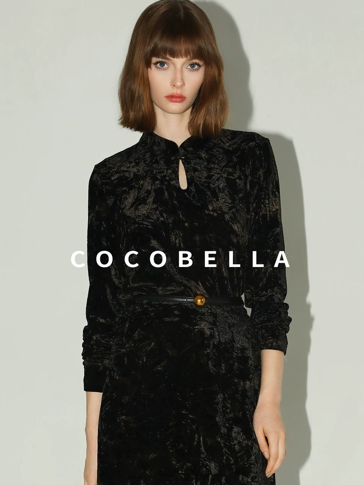 COCOBELLA Elegant Black Gold Lace Patchwork New Chinese Style Slim Mid Waist Midi Skirts