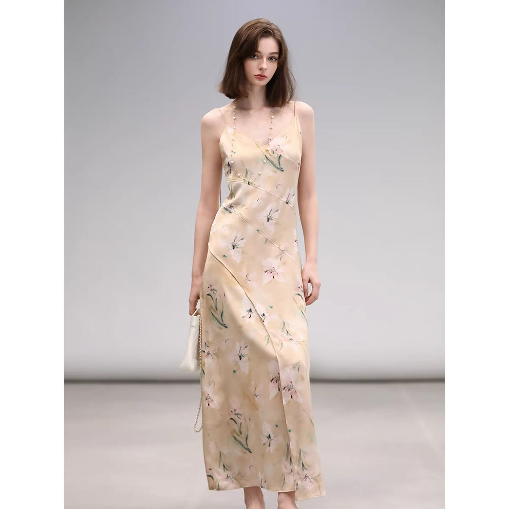 COCOBELLA_Elegant_Floral_V_Neck_A_Line_Spaghetti_Strap_Women_City_Date_Travel_Dresses_MISSTT