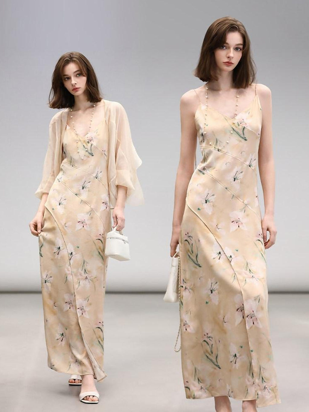 COCOBELLA Elegant Floral V Neck A Line Spaghetti Strap Women City Date Travel Dresses