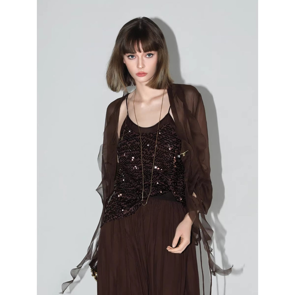 COCOBELLA_Elegant_French_Ruffle_Ribbon_Cardigan_Straight_Fit_Long_Sleeve_Polyester_Shirts_MISSTT