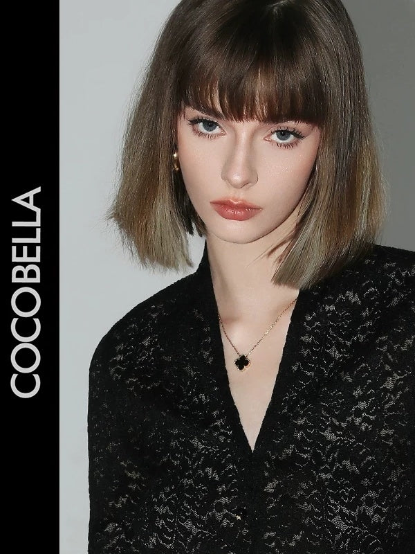 COCOBELLA Elegant French Slim V Neck Lace Cutout 3D Embellished Long Sleeve Women T-Shirts