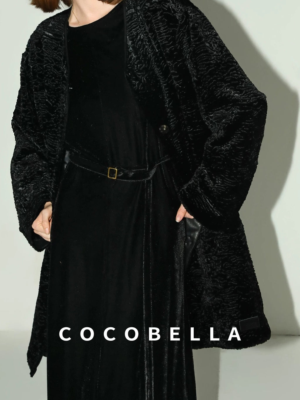 COCOBELLA Elegant Hepburn Sleeveless A Line Belt Side Slit Office Little Black Dresses