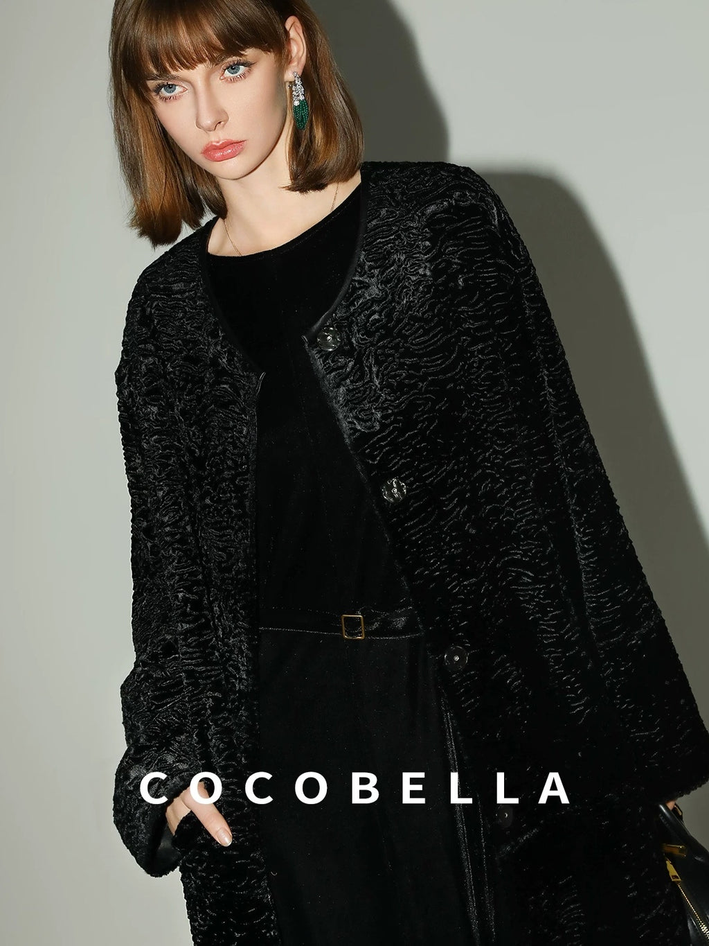 COCOBELLA Elegant Hepburn Sleeveless A Line Belt Side Slit Office Little Black Dresses