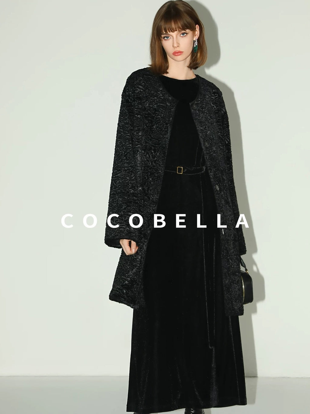 COCOBELLA Elegant Hepburn Sleeveless A Line Belt Side Slit Office Little Black Dresses