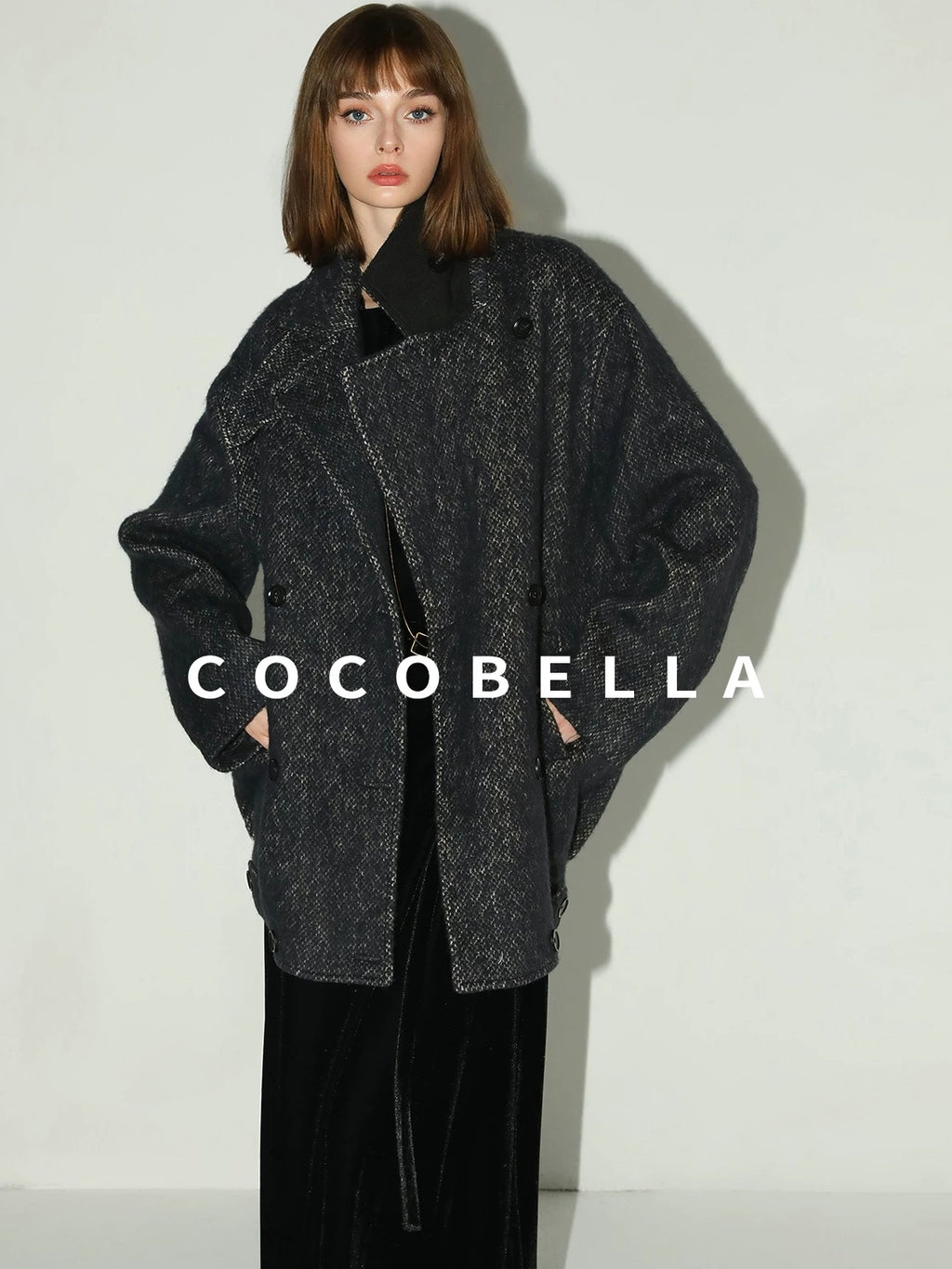 COCOBELLA Elegant Hepburn Sleeveless A Line Belt Side Slit Office Little Black Dresses