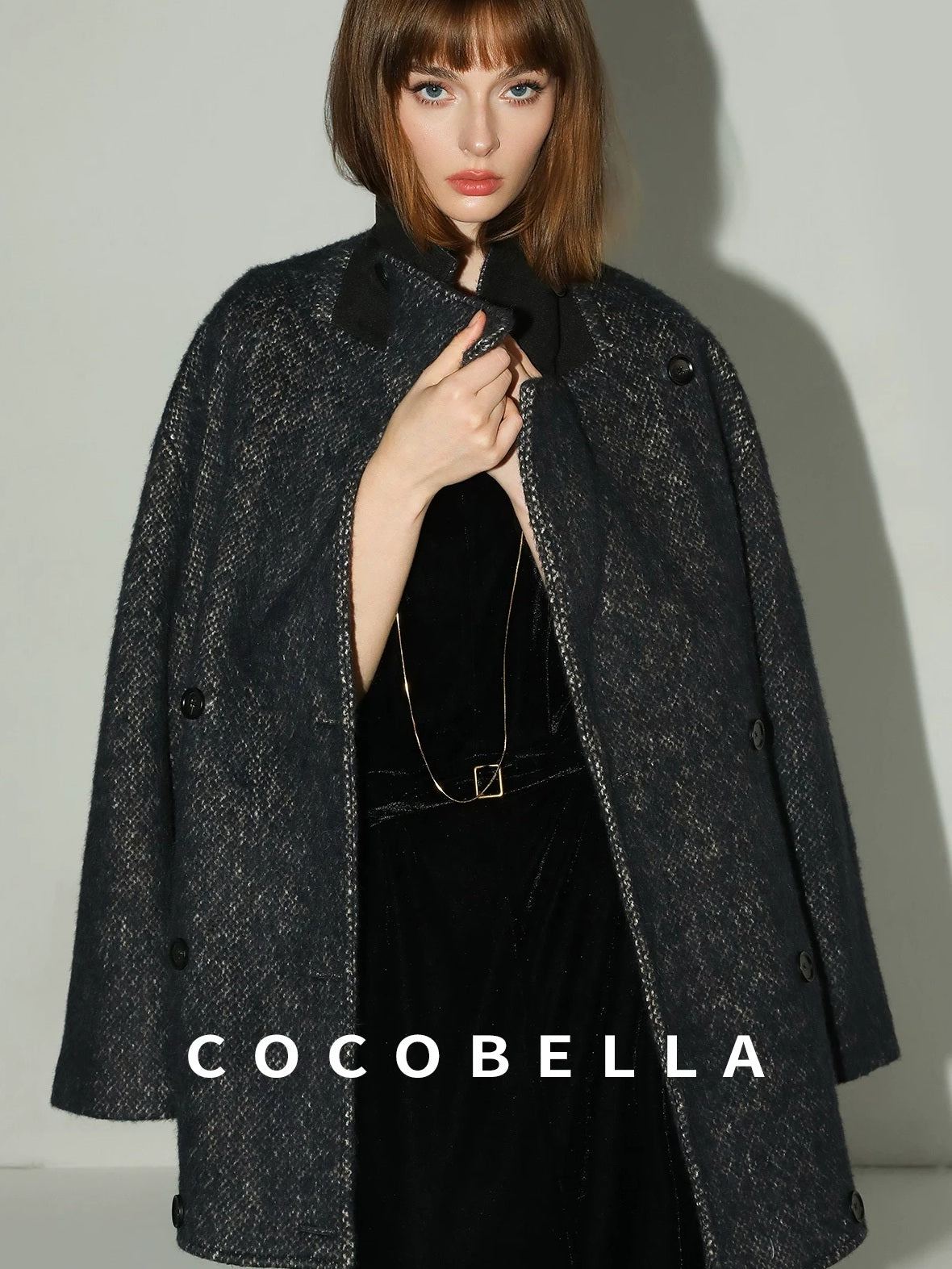 COCOBELLA Elegant Hepburn Sleeveless A Line Belt Side Slit Office Little Black Dresses