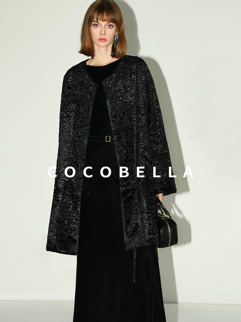 COCOBELLA Elegant Hepburn Sleeveless A Line Belt Side Slit Office Little Black Dresses