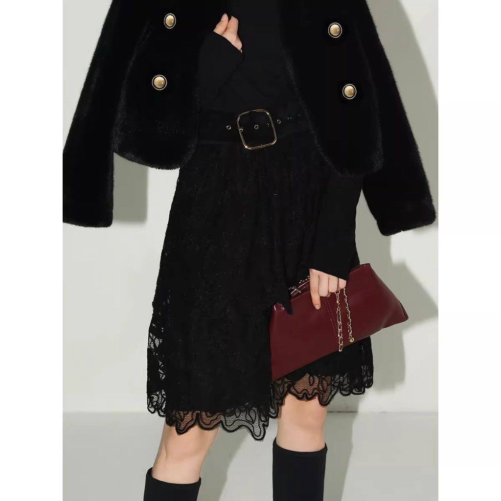 COCOBELLA_Elegant_High_Waist_Lace_Mesh_A_Line_Straight_Office_Commuter_Black_Nylon_Skirts_MISSTT