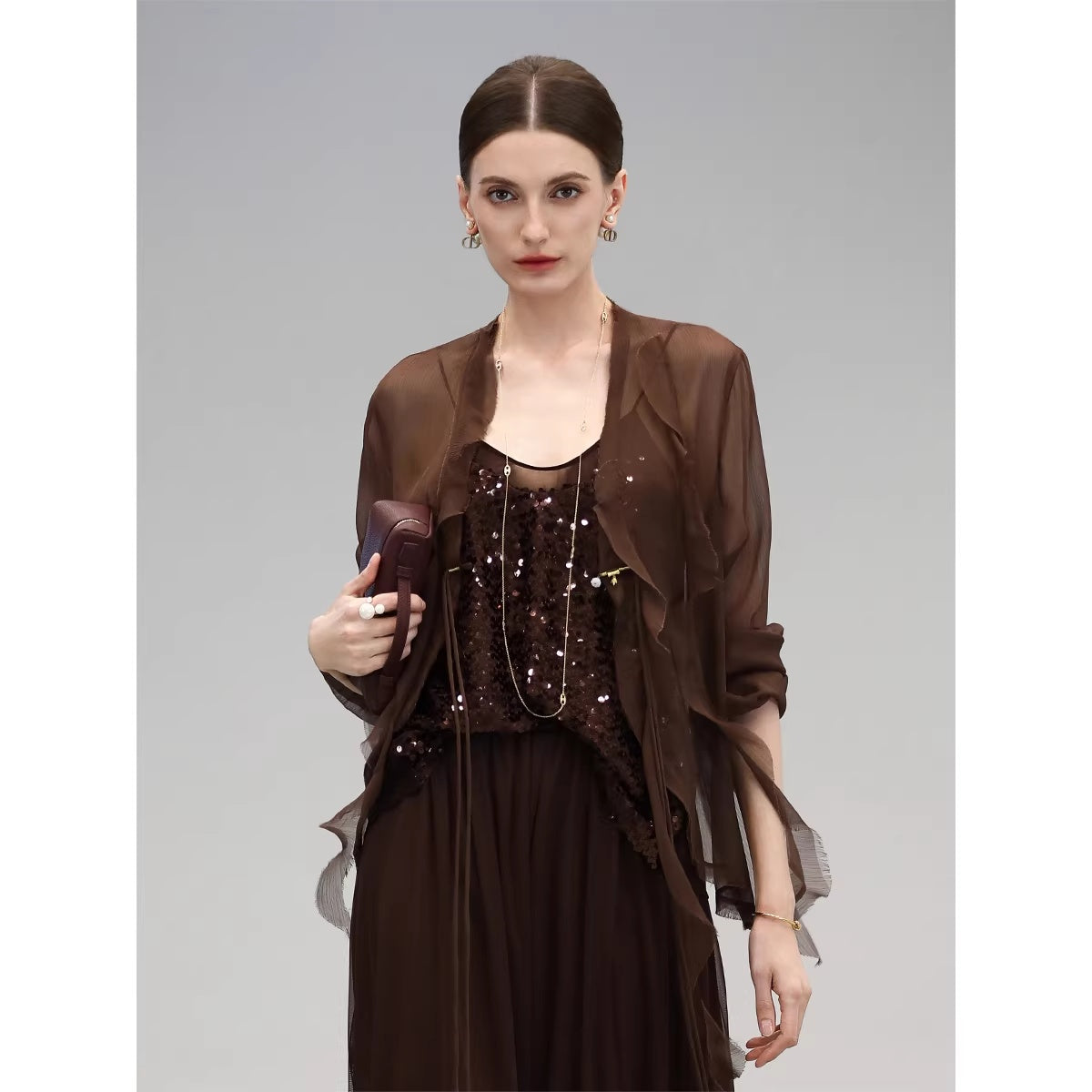 COCOBELLA_Elegant_High_Waist_Ruched_Tulle_A_Line_Women_Office_Polyester_Skirts_MISSTT