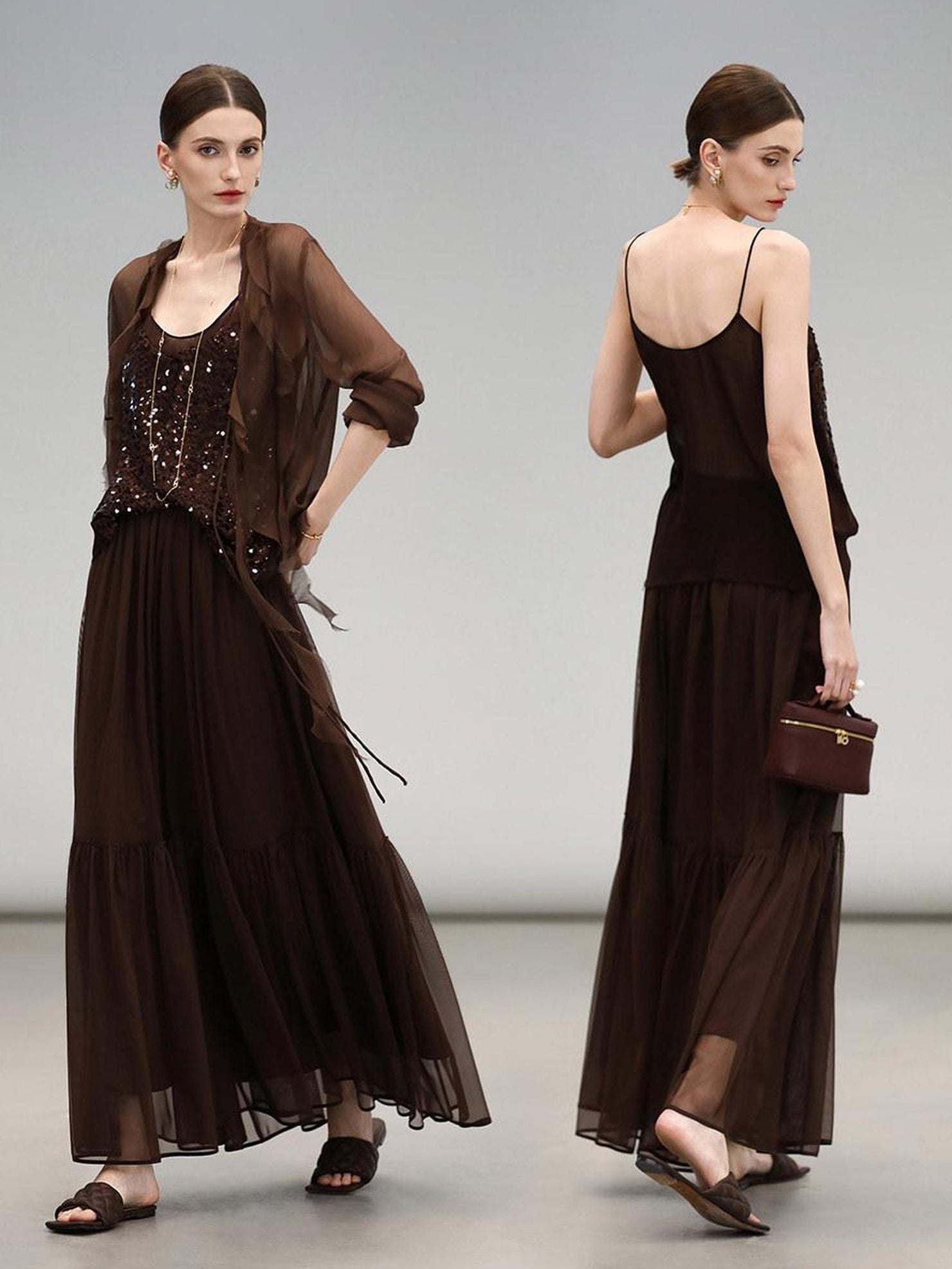 COCOBELLA Elegant High Waist Ruched Tulle A Line Women Office Polyester Skirts