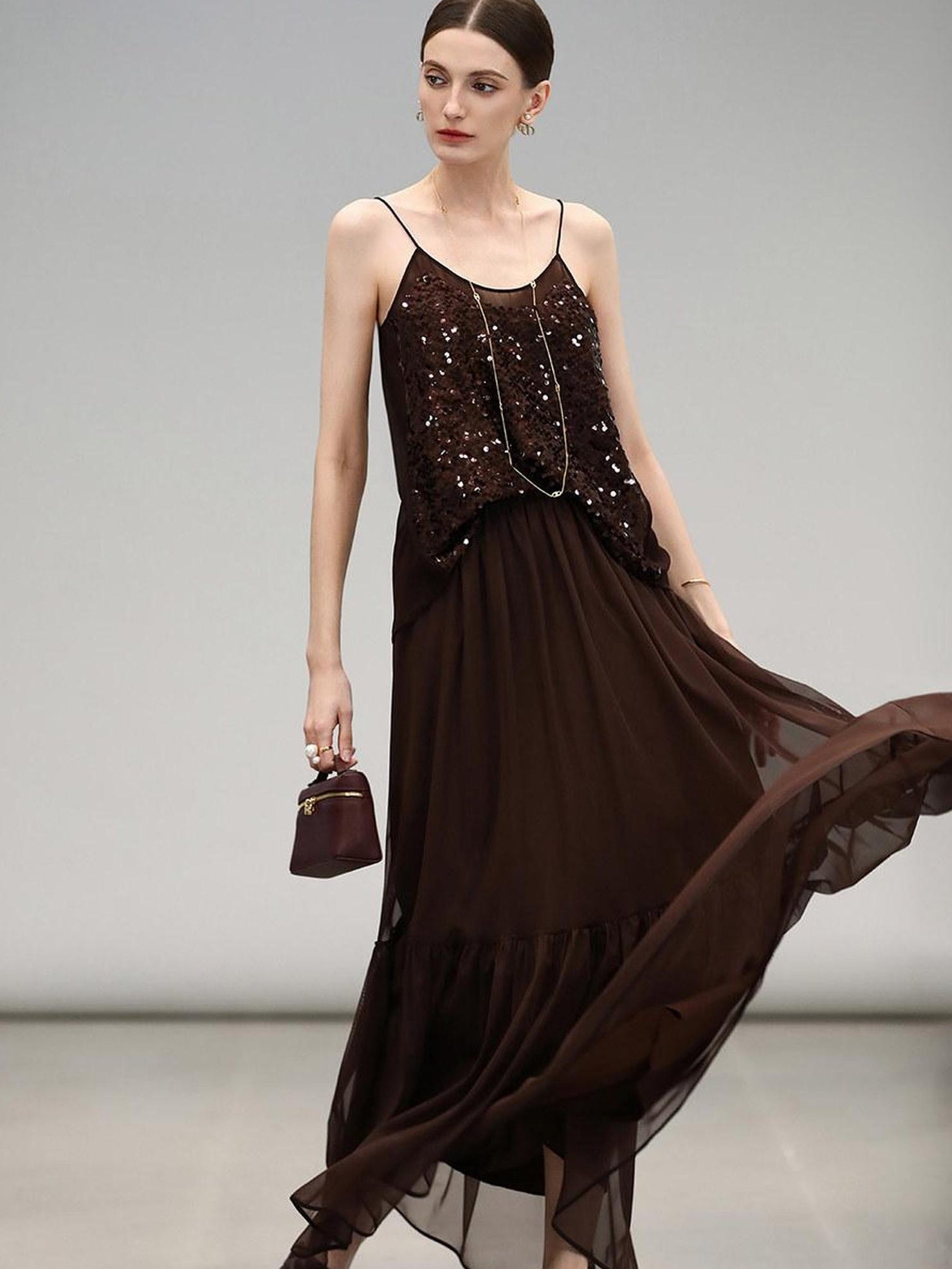 COCOBELLA Elegant High Waist Ruched Tulle A Line Women Office Polyester Skirts