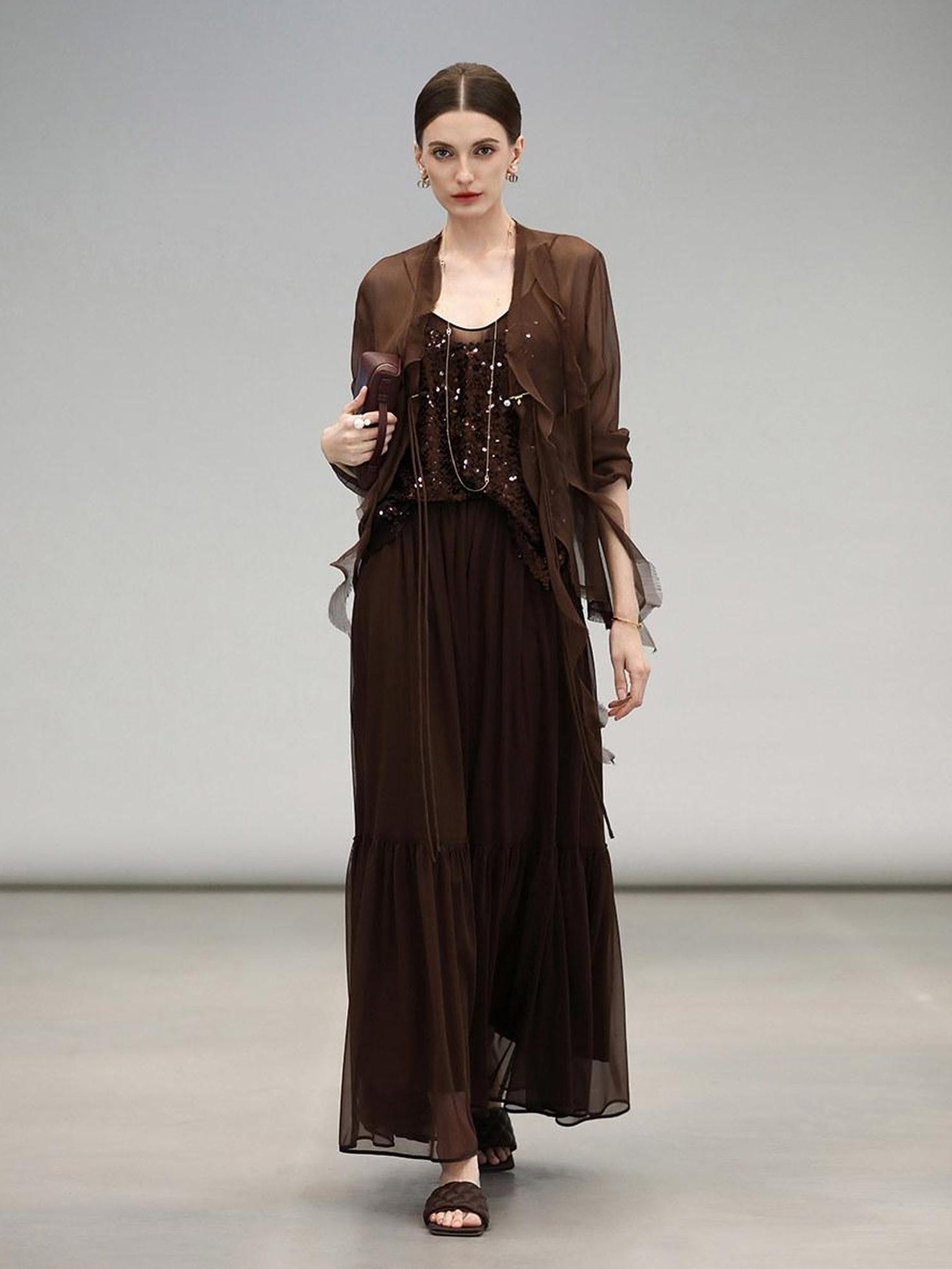 COCOBELLA Elegant High Waist Ruched Tulle A Line Women Office Polyester Skirts