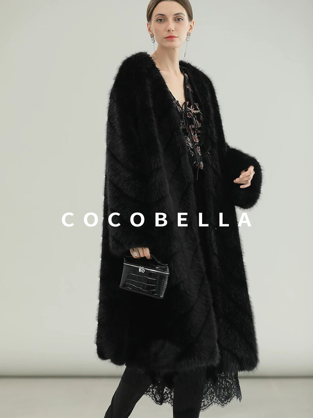 COCOBELLA Elegant Lace Patchwork Mid Waist Straight H Line Women Midi Skirts